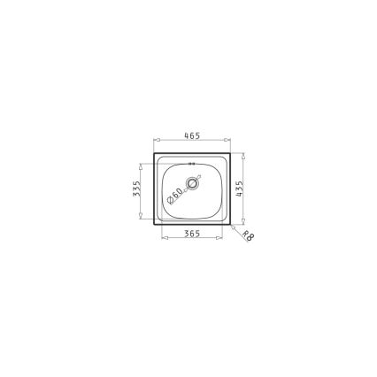Pyramis 100139601 - Kuhinjski sudoper E33 46,5x43,5 cm satin