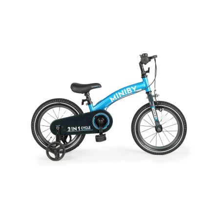 QPlay - Dečiji bicikl 14 MINIBY 3u1 plavi