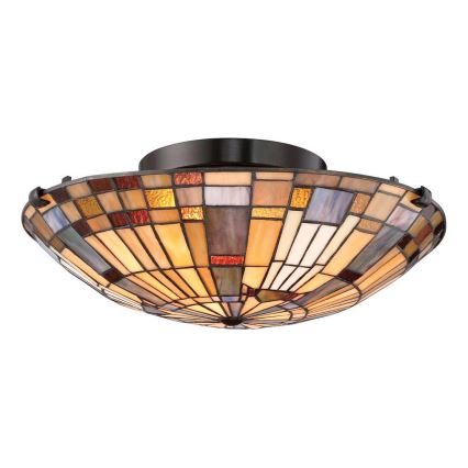 Quoizel - Plafonsko svetlo Tiffany INGLENOOK 2xE27/60W/230V prečnik 40,7 cm