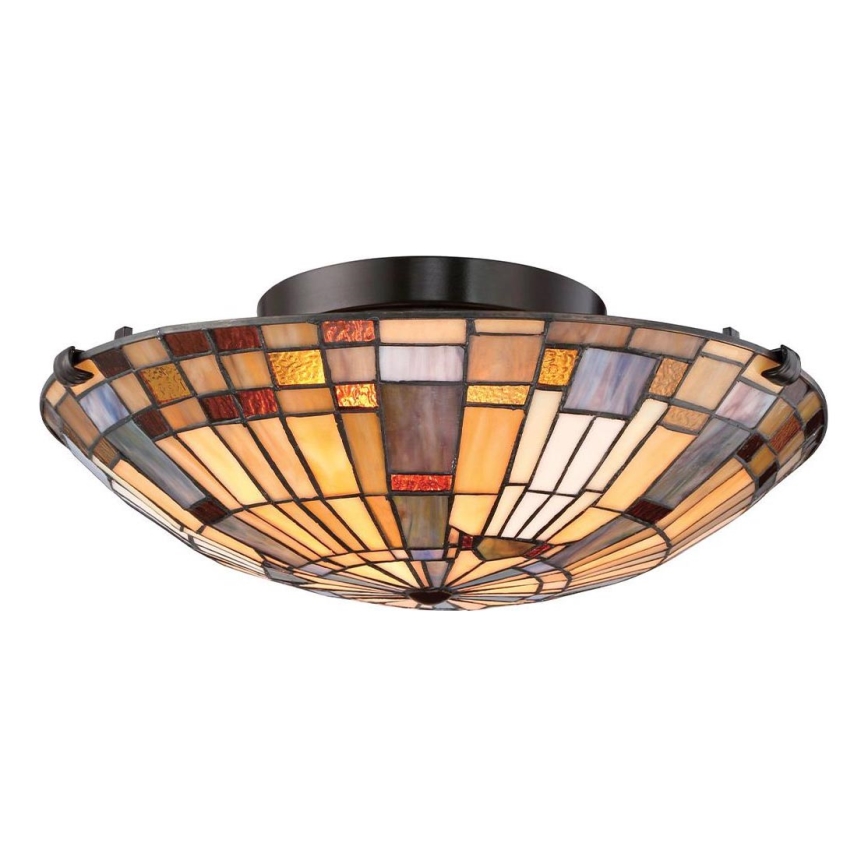 Quoizel - Plafonsko svetlo Tiffany INGLENOOK 2xE27/60W/230V prečnik 40,7 cm