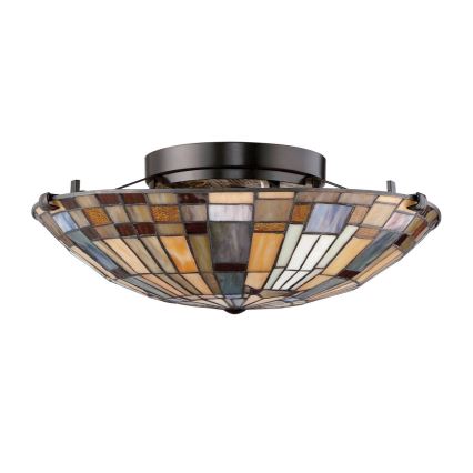 Quoizel - Plafonsko svetlo Tiffany INGLENOOK 2xE27/60W/230V prečnik 40,7 cm