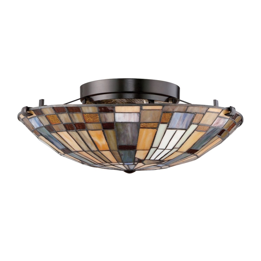 Quoizel - Plafonsko svetlo Tiffany INGLENOOK 2xE27/60W/230V prečnik 40,7 cm