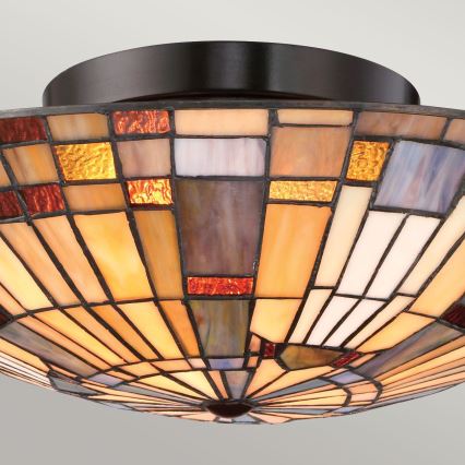 Quoizel - Plafonsko svetlo Tiffany INGLENOOK 2xE27/60W/230V prečnik 40,7 cm