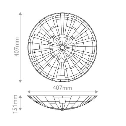Quoizel - Plafonsko svetlo Tiffany INGLENOOK 2xE27/60W/230V prečnik 40,7 cm