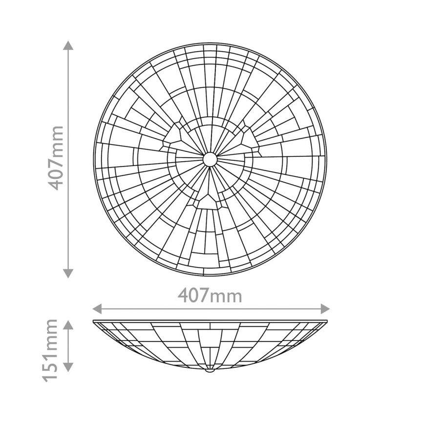 Quoizel - Plafonsko svetlo Tiffany INGLENOOK 2xE27/60W/230V prečnik 40,7 cm