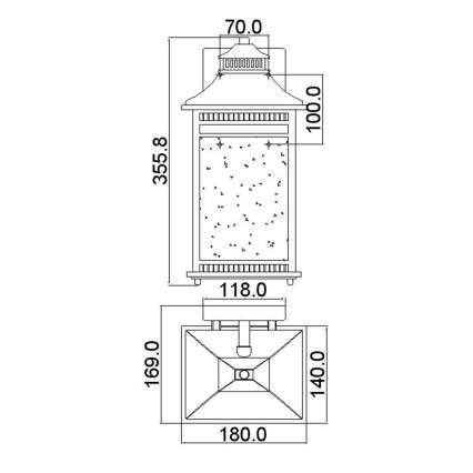 Quoizel - Spoljna zidna svetiljka LIVINGSTON 2xE14/40W/230V IP44