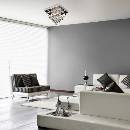 Rabalux - Kristalni plafonski luster LED/36W/230V + 4xE14/40W