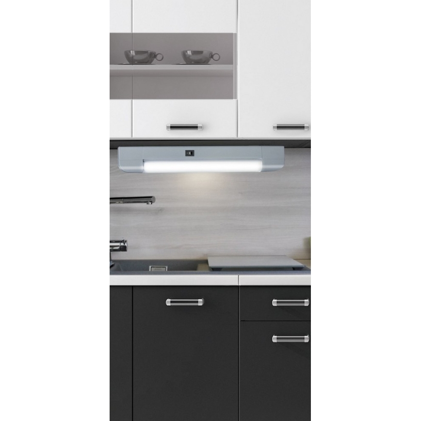 Rabalux - Svetlo za ugradnju ispod kuhinjskih elemenata BAND LIGHT 1xG13/10W/230V 39,5 cm srebrno