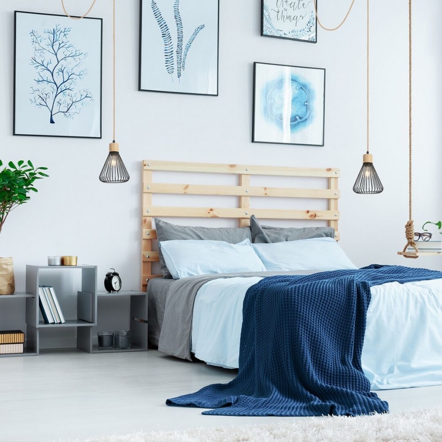 Rabalux - Visilica na sajli 1xE27/40W/230V crna/buk