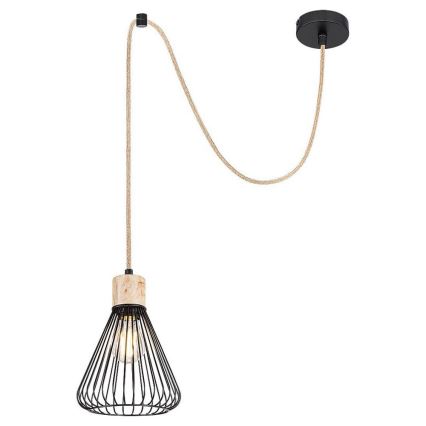 Rabalux - Visilica na sajli 1xE27/40W/230V crna/buk