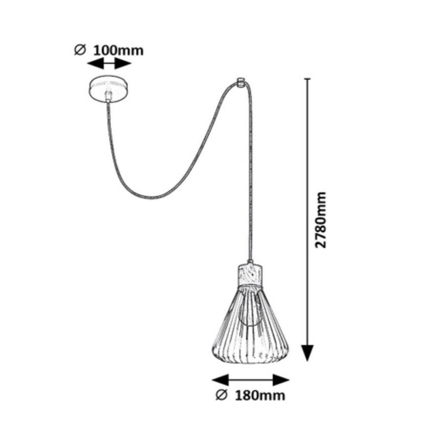 Rabalux - Visilica na sajli 1xE27/40W/230V crna/buk