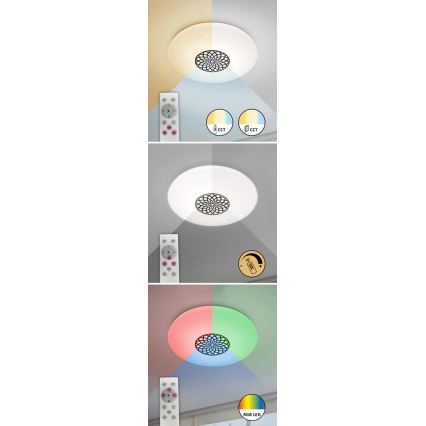 Rabalux - LED RGB prigušiva stropna svetiljka LED/24W/230V 3000-6500K Wi-Fi Tuya prečnik 39,5 cm + daljinski upravljač