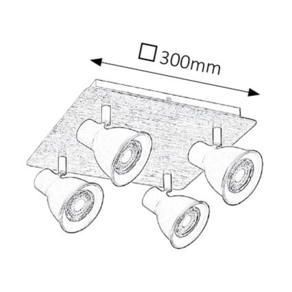Rabalux - Spot svetiljka 4xGU10/35W/230V
