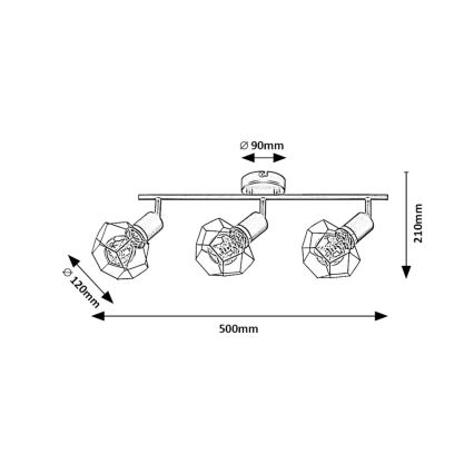 Rabalux - Spot svetiljka 3xE27/40W/230V crna