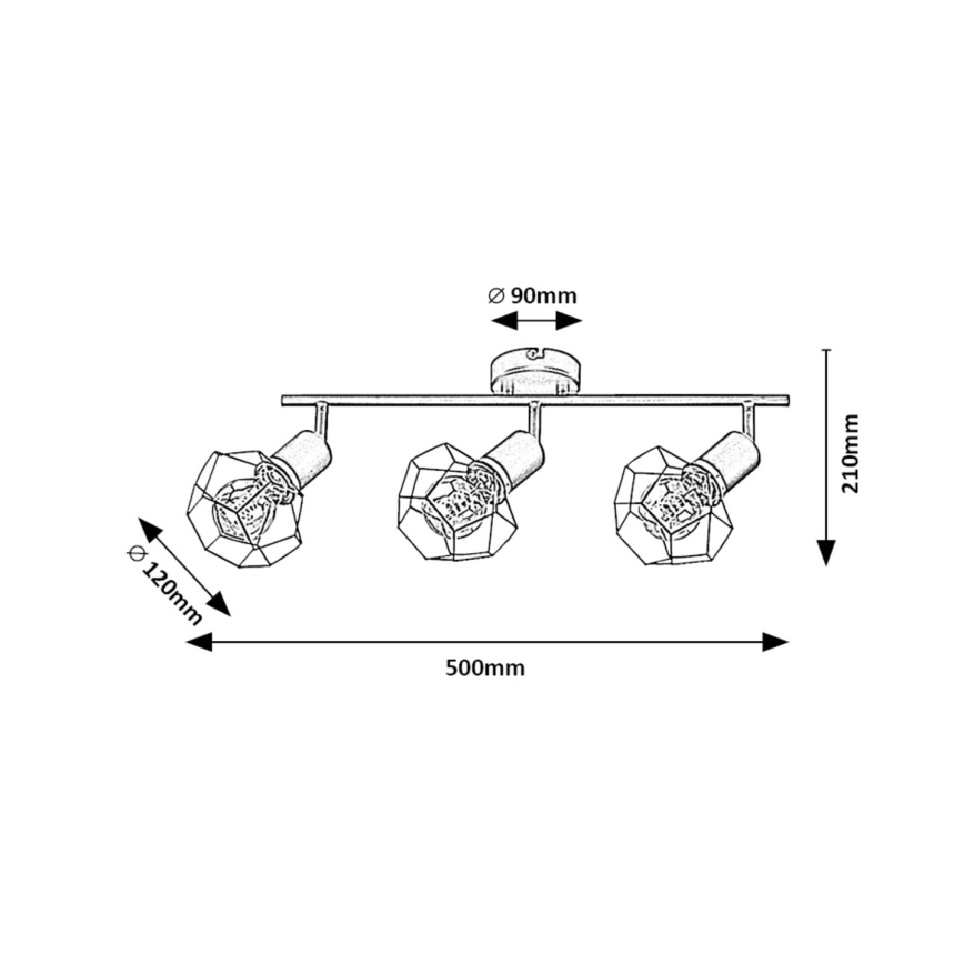 Rabalux - Spot svetiljka 3xE27/40W/230V crna