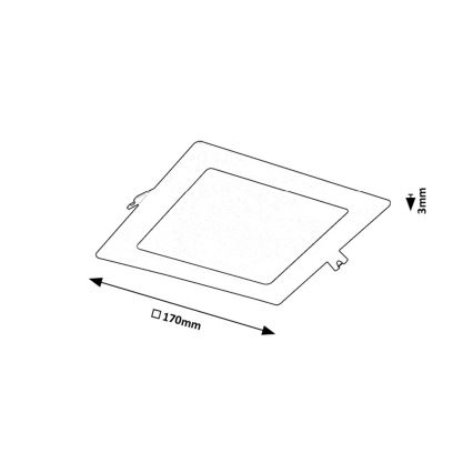 Rabalux - LED ugradna plafonska svetiljka LED/12W/230V 17x17 cm crna