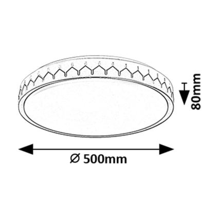 Rabalux - LED prigušiva plafonska svetiljka LED/48W/230V 3000-6500K prečnik 50 cm + daljinski upravljač