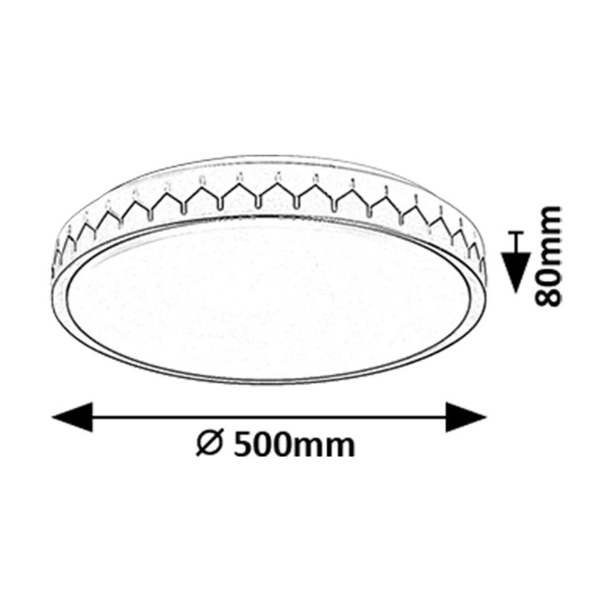 Rabalux - LED prigušiva plafonska svetiljka LED/48W/230V 3000-6500K prečnik 50 cm + daljinski upravljač