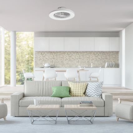 Rabalux - LED prigušiva stropna svetiljka sa ventilatorom LED/48W/230V 3000-6500K + daljinsko upravljanje