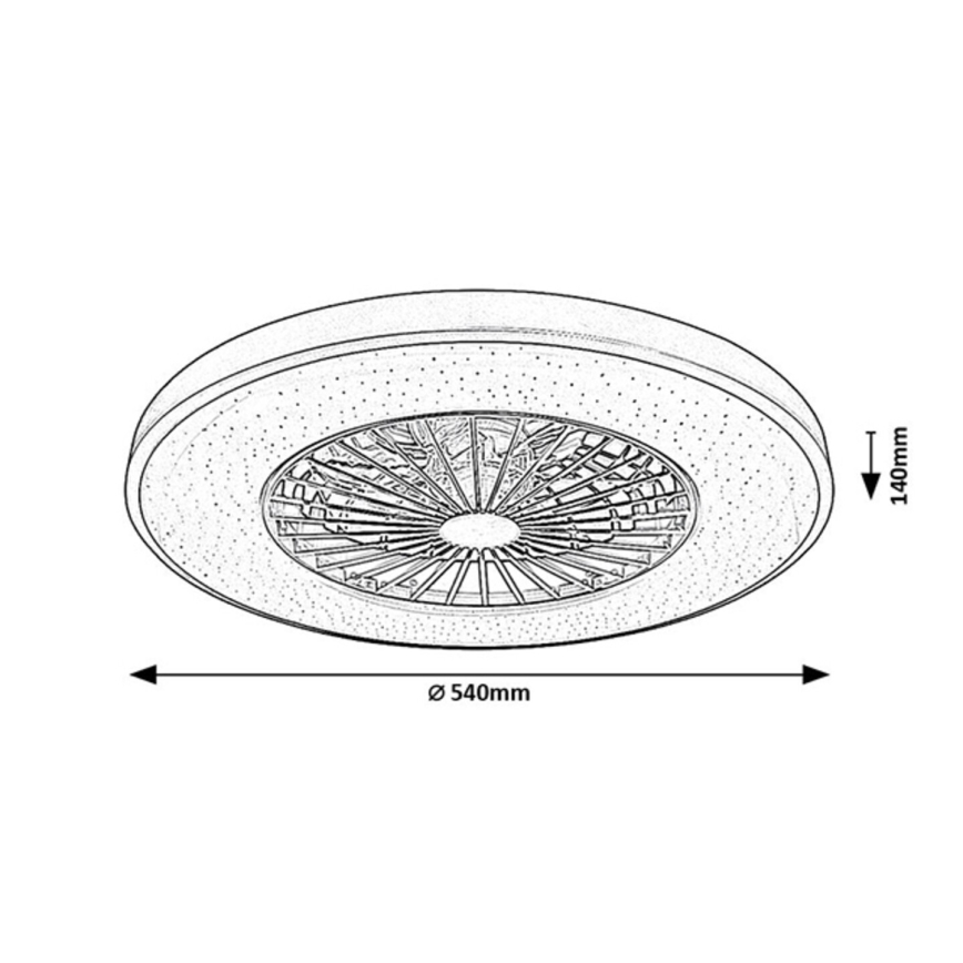 Rabalux - LED prigušiva plafonska svetiljka sa ventilatorom LED/72W/230V 3000-6500K + daljinski upravljač