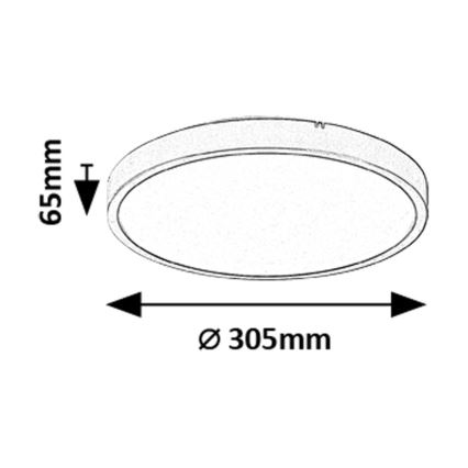 Rabalux - LED plafonsko svetlo za kupatilo LED/18W/230V 3000/4000/6000K IP44 prečnik 30,5 cm crna