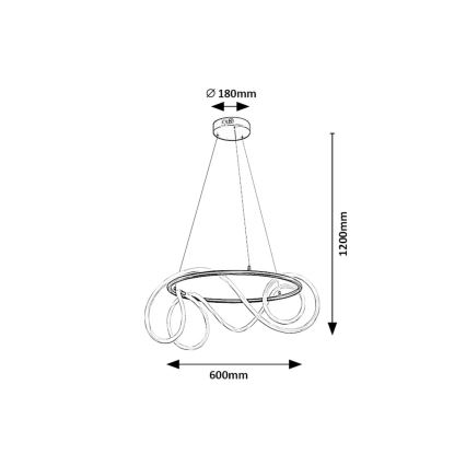 Rabalux - LED luster na sajli LED/54W/230V