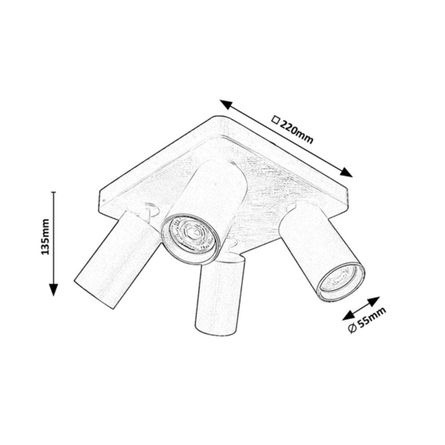 Rabalux - Spot svetlo 4xGU10/7W/230V crno