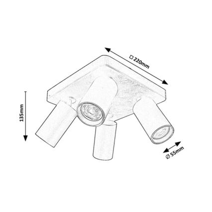 Rabalux - Spot svetiljka 4xGU10/7W/230V bela