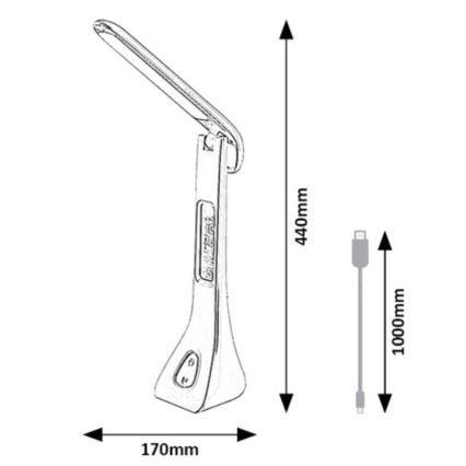 Rabalux - LED Prigušiva stona lampa sa displejem LED/7W/5V 4000K bela