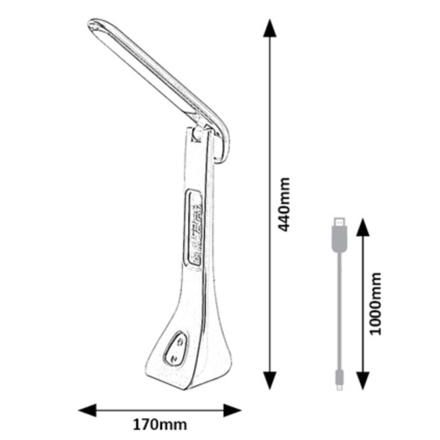 Rabalux - LED Prigušiva stona lampa sa displejem LED/7W/5V 4000K bela