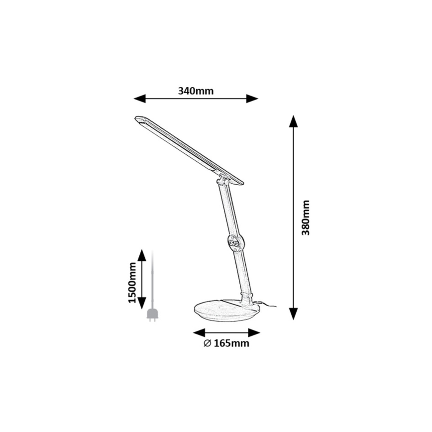 Rabalux - LED prigušiva dodirna stona lampa sa displejom LED/9W/230V 3000/4000/6500K