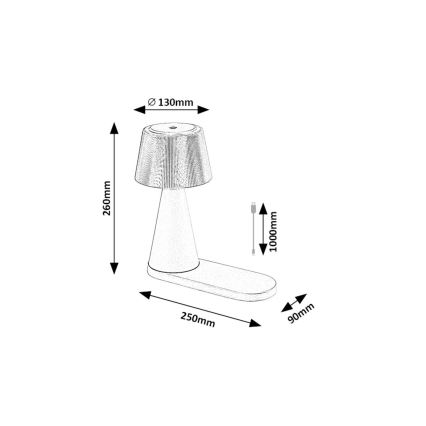 Rabalux - LED prigušiva punjiva stona lampa sa bežičnim punjenjem LED/5W/5V 3000/4000/5000K