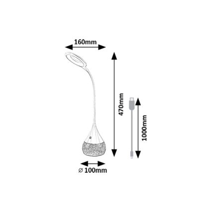 Rabalux - LED RGB prigušiva stona lampa LED/4W/230V bela