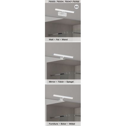 Rabalux - LED osvetljenje za kupatilsko ogledalo LED/9W/230V IP44 60 cm sjajni hrom