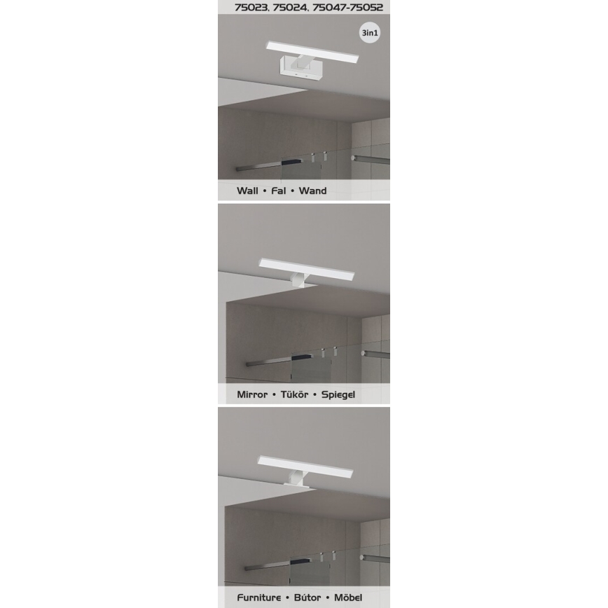 Rabalux - LED osvetljenje za kupatilsko ogledalo LED/9W/230V IP44 60 cm sjajni hrom