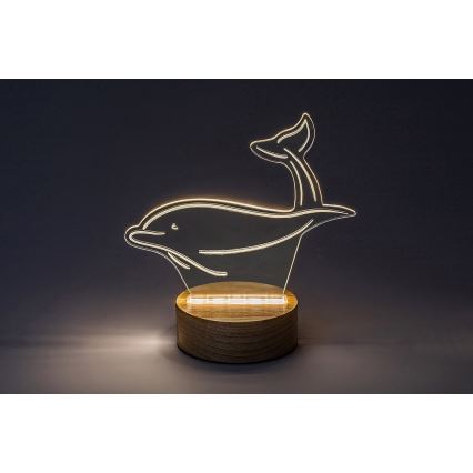 Rabalux - LED dečija stolna lampica LED/2W/5V 3000K delfin bukva