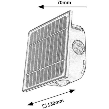 Rabalux - LED prigušiva solarna zidna svetiljka LED/0,5W/3,7V 3000K/6000K IP54 1300 mAh