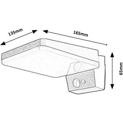 Rabalux - LED prigušiva solarno zidno svetlo sa senzorom LED/4,4W/3,7V IP54 crna 2200 mAh