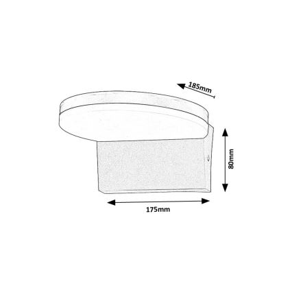 Rabalux - LED spoljašnje zidno svetlo LED/9W/230V 2700/4000/6500K IP54 crno