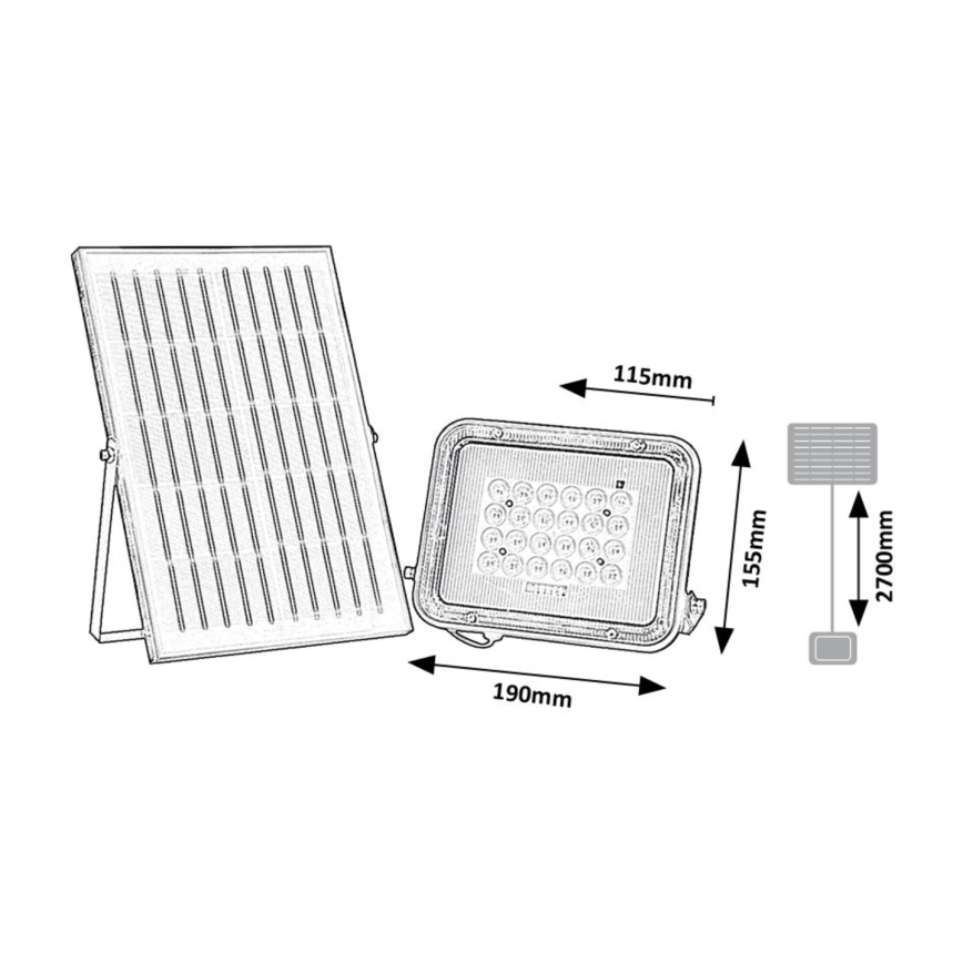 Rabalux - LED solarni reflektor LED/6,5W/3,2V 3000/4000/6500K 1000mAh IP65