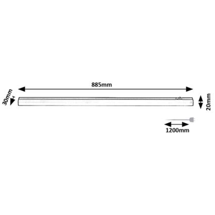 Rabalux - LED svetlo za ugradnju ispod kuhinjskog elementa LED/13W/230V 4000K 88 cm
