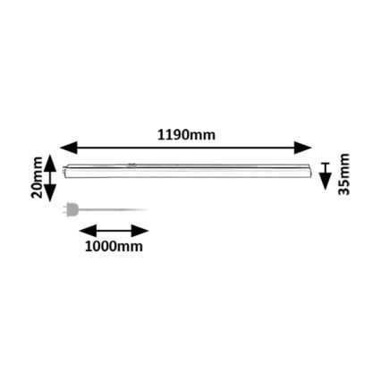 Rabalux - LED svetlo za montažu ispod kuhinjskih elemenata LED/16W/230V 3000/4000K crna