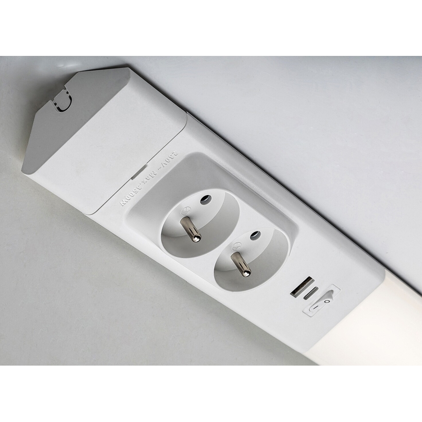 Rabalux - LED svetlo ispod ormarića sa utičnicama LED/18W/230V 4000K 60 cm belo