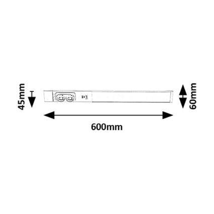 Rabalux - LED svetlo ispod ormarića sa utičnicama LED/18W/230V 4000K 60 cm belo