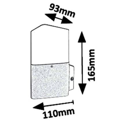 Rabalux - Spoljašnja zidna svetiljka ZADAR 1xE27/15W/230V IP44
