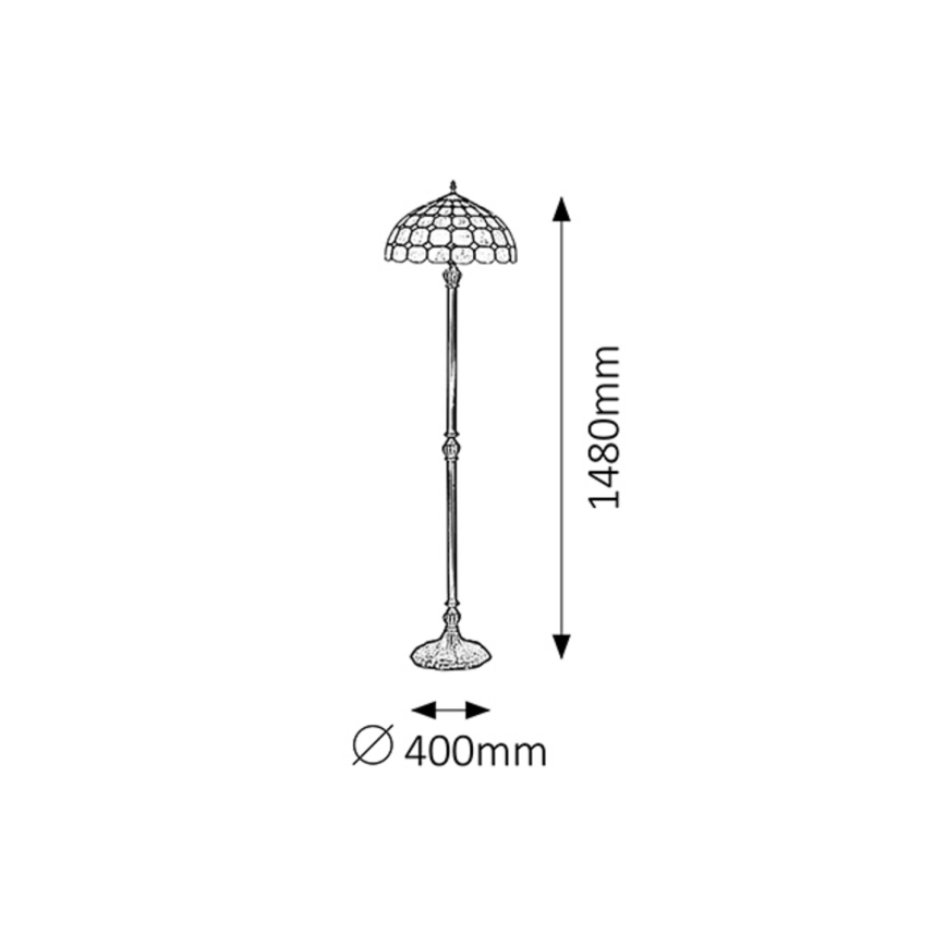 Rabalux - Tiffany vitražna podna lampa 2xE27/60W/230V