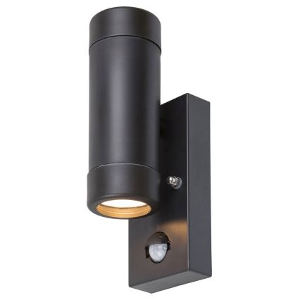 Rabalux - Spoljašnje zidno svetlo sa senzorom 2xGU10/10W/230V, crno, IP44
