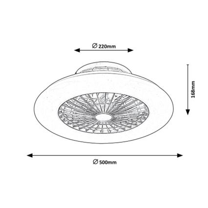 Rabalux - LED prigušiva stropna svetiljka sa ventilatorom LED/30W/230V 3000-6500K + daljinski upravljač