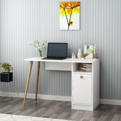 Radni sto CANNAS 110x74 cm beli/braon