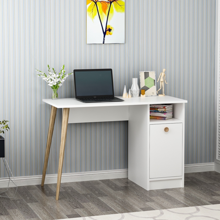 Radni sto CANNAS 110x74 cm beli/braon